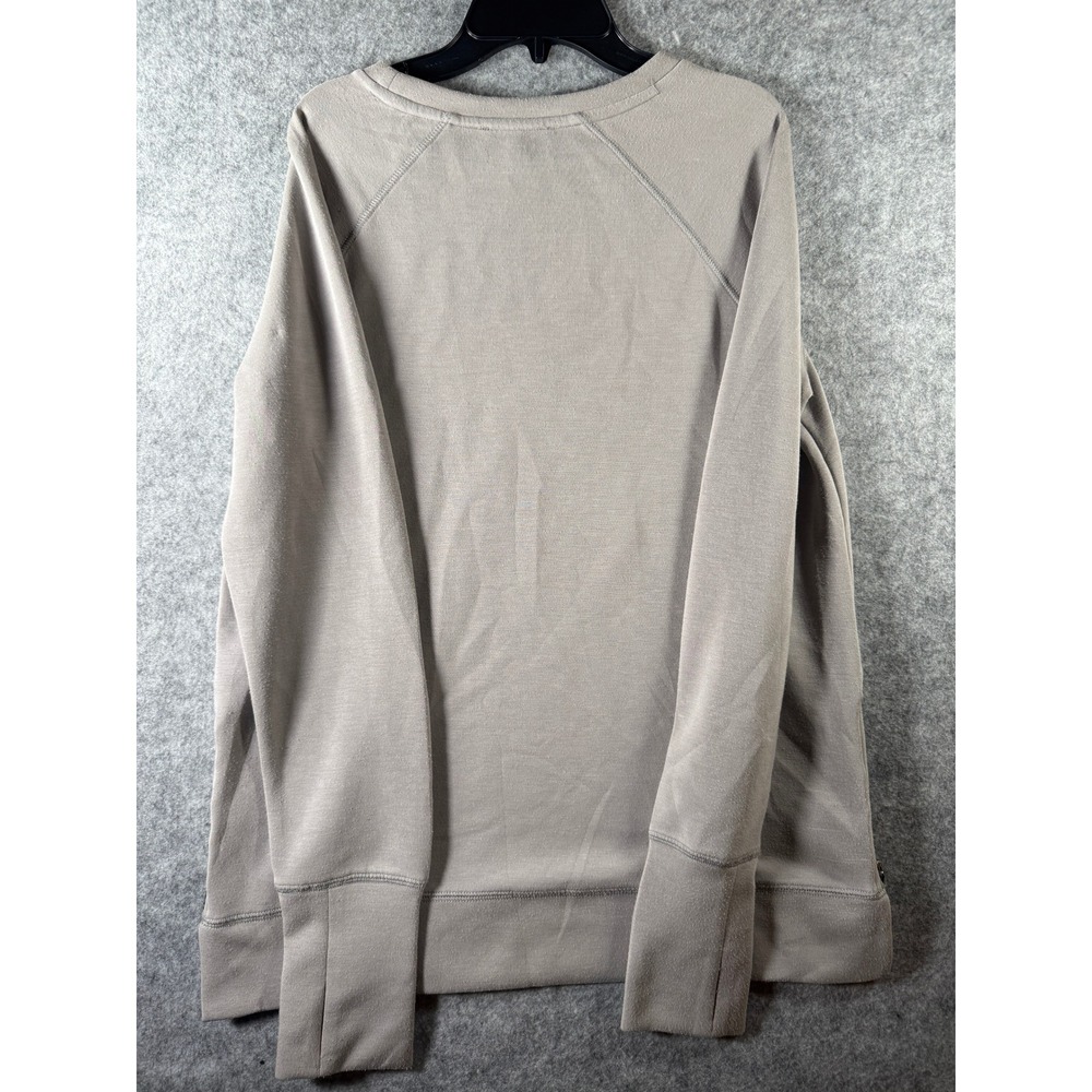 Cable & Gauge Studio Womens Taupe‎ Gray Side Zip Thumbhole Sweatshirt Small